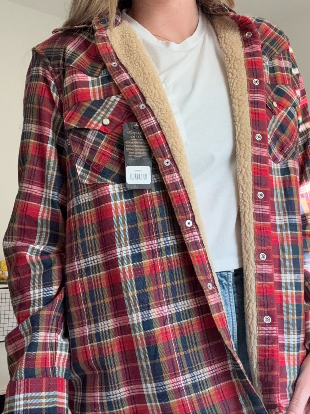 Wrangler Plaid Sherpa-Lined Flanel